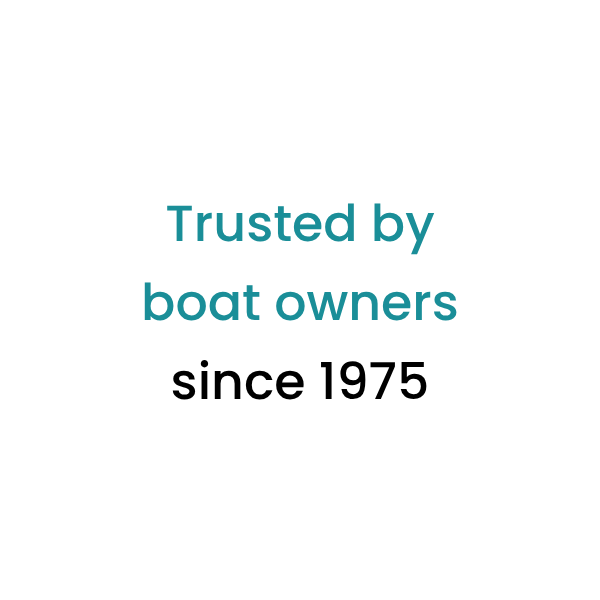 Round circle with words "Trusted by boat owners since 1975" inside